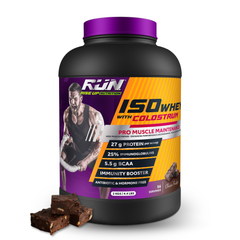 ISO WHEY With Colostrum, Lactose Free, Soy Free, Pro Muscle Maintenance, 27G Protein, 5.5G BCAA, Immunity Booster, 2KG - Choco Fudge