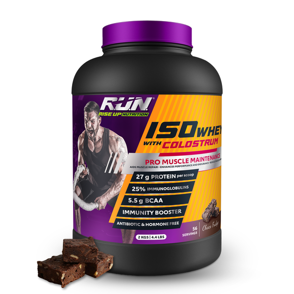ISO WHEY With Colostrum, Lactose Free, Soy Free, Pro Muscle Maintenance, 27G Protein, 5.5G BCAA, Immunity Booster, 2KG - Choco Fudge