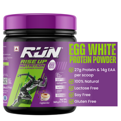Egg White Protein Powder, 100% Natural Albumen Powder, 27g Protein, 14g EAA, Lactose Free, Soy Free, Gluten Free, 0.79 lbs/360 gm, (Cappuccino)