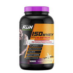 ISO WHEY With Colostrum, Lactose Free, Soy Free, Pro Muscle Maintenance, 27G Protein, 5.5G BCAA, Immunity Booster 1KG -  French Vanilla