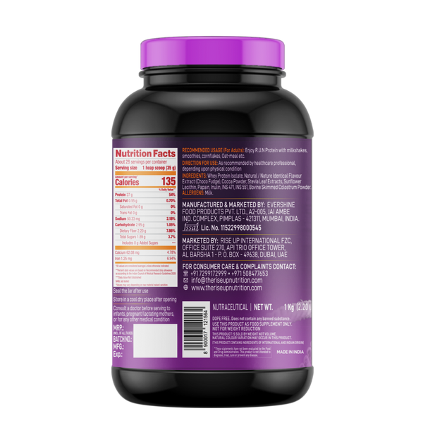 ISO WHEY With Colostrum, Lactose Free, Soy Free, Pro Muscle Maintenance, 27G Protein, 5.5G BCAA, Immunity Booster 1KG -  Choco Fudge