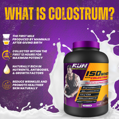 ISO WHEY With Colostrum, Lactose Free, Soy Free, Pro Muscle Maintenance, 27G Protein, 5.5G BCAA, Immunity Booster, 2KG - Choco Fudge