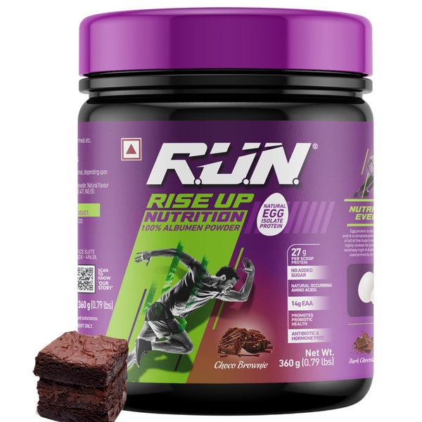 Egg White Protein Powder, 100% Natural Albumen Powder, 27g Protein, 14g EAA, Lactose Free, Soy Free, Gluten Free, 0.79 lbs/360 gm (Choco Brownie)