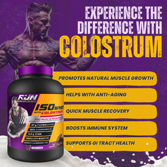 ISO WHEY With Colostrum, Lactose Free, Soy Free, Pro Muscle Maintenance, 27G Protein, 5.5G BCAA, Immunity Booster, 2KG - Choco Fudge