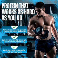 Power Whey Protein 2kg, Premium Whey Powder, 22g Protein, 5.5g BCAA, Non-GMO, Gluten free, Soy free, 4.40 Lbs - Mocha