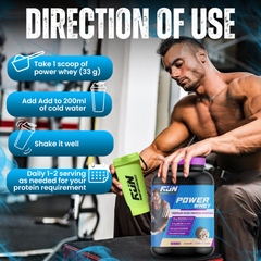 Power Whey Protein 2kg, Premium Whey Powder, 22g Protein, 5.5g BCAA, Non-GMO, Gluten free, Soy free, 4.40 Lbs - Cookie n Cream