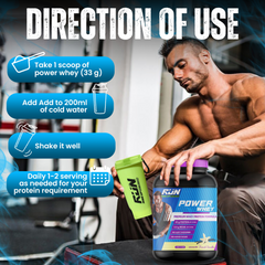 Power Whey Protein 2kg, Premium Whey Powder, 22g Protein, 5.5g BCAA, Non-GMO, Gluten free, Soy free, 4.40 Lbs - Vanilla