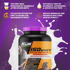 ISO WHEY With Colostrum, Lactose Free, Soy Free, Pro Muscle Maintenance, 27G Protein, 5.5G BCAA, Immunity Booster, 2KG -  Belgian Bliss