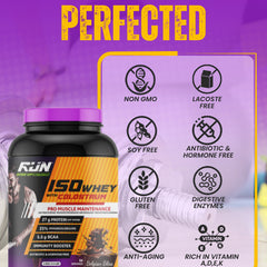 ISO WHEY With Colostrum, Lactose Free, Soy Free, Pro Muscle Maintenance, 27G Protein, 5.5G BCAA, Immunity Booster, 2KG -  Belgian Bliss