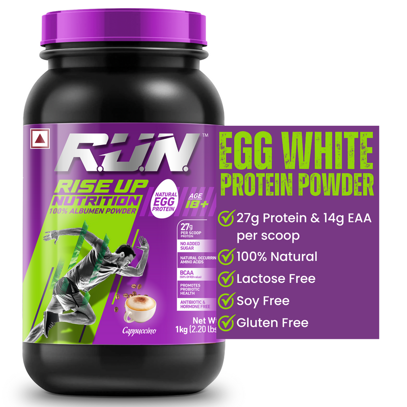 100% Egg White Protein Powder, Natural Egg Protein, 27g Protein, 14g EAA, Lactose Free, Soy Free, Gluten Free, 2.20 lbs/1 kg, 28 Servings, Cappuccino