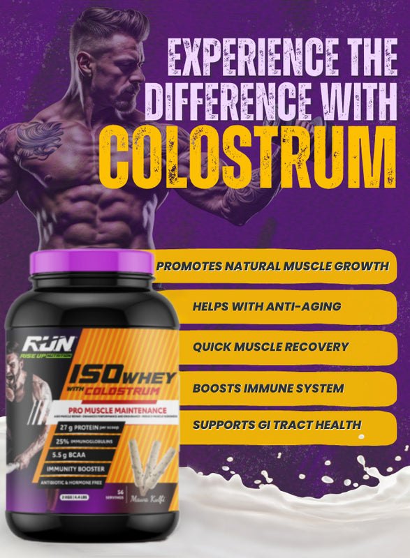 ISO WHEY With Colostrum, Lactose Free, Soy Free, Pro Muscle Maintenance, 27G Protein, 5.5G BCAA, Immunity Booster, 2KG -  Mawa Kulfi