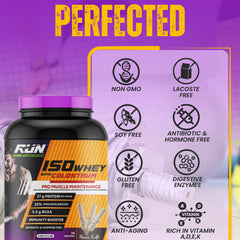 ISO WHEY With Colostrum, Lactose Free, Soy Free, Pro Muscle Maintenance, 27G Protein, 5.5G BCAA, Immunity Booster, 2KG -  Mawa Kulfi