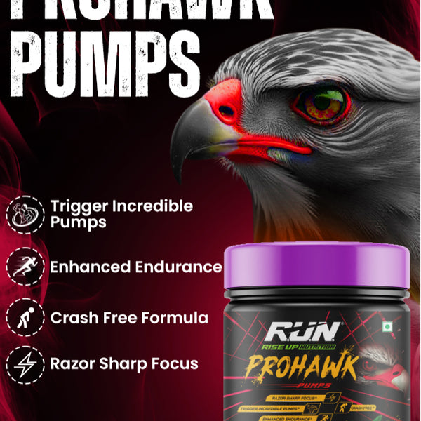 Prohawk Pumps, Advance Pre-workout, Crash Free, Pure Energy, Sharp Focus & More Pumps, 30 Servingss - Mandrin Orange