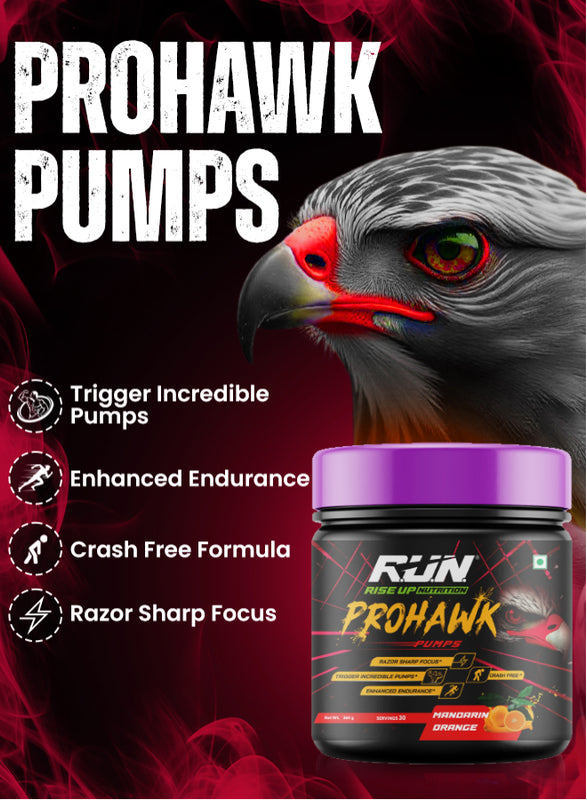 Prohawk Pumps, Advance Pre-workout, Crash Free, Pure Energy, Sharp Focus & More Pumps, 30 Servingss - Mandrin Orange