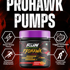 Prohawk Pumps, Advance Pre-workout, Crash Free, Pure Energy, Sharp Focus & More Pumps, 30 Servingss - Mandrin Orange