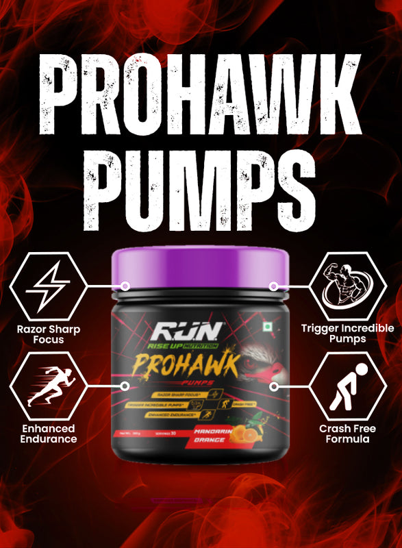 Prohawk Pumps, Advance Pre-workout, Crash Free, Pure Energy, Sharp Focus & More Pumps, 30 Servingss - Mandrin Orange