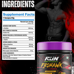 Prohawk Pumps, Advance Pre-workout, Crash Free, Pure Energy, Sharp Focus & More Pumps, 30 Servingss - Mandrin Orange